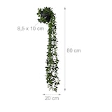 thumbnail of Relaxdays künstliche Hängepflanzen im 2er Set, hängende Kunstpflanzen im Topf, Kunsteukalyptus wie echt, grün/schwarz