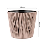 thumbnail of WellHome - Set mit 2 Pflanztöpfen 1,7L Sandy Round Ø15,8 cm/Stück in Mocca