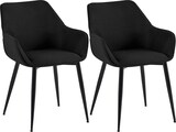thumbnail of 2er Set Esszimmerstuhl NIVER - Stoff Schwarz 52x63x82 cm | Essstühle Esszimmerstühle Küchenstühle Wohnzimmerstühle
