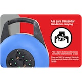 thumbnail of Enrollacables de 10 metros con 4 enchufes e indicador luminoso, Potencia Màxima 3000W, 16A, 250V, Protección Sobrecalentamiento, Protección Infantil