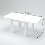 thumbnail of Dmora Ausziehbarer Esstisch Otto, Hilfsküchenkonsole, ausziehbarer Tisch, 100 % Made in Italy, cm 90x90h75, glänzend weiß
