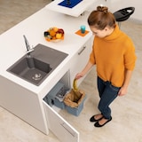 thumbnail of WellHome - Vuilnisbakken voor onder de gootsteen met bodembevestiging voor keuken 2x8L met handmatige afzuiging