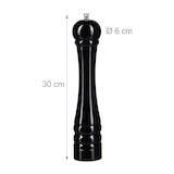 thumbnail of Relaxdays Gewürzmühle Holz, Pfeffermühle 2er Set, Keramikmahlwerk, manuell, groß, 30 cm hoch, klassisch, schwarz-weiß
