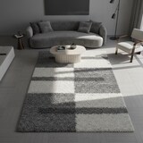 thumbnail of Teppich Schlafzimmer Hochflor Karo Samtweich Waschbar Strapazierfähig Wohnzimmer Hellgrau 120x170 cm – WATZMANN von Kadima Design