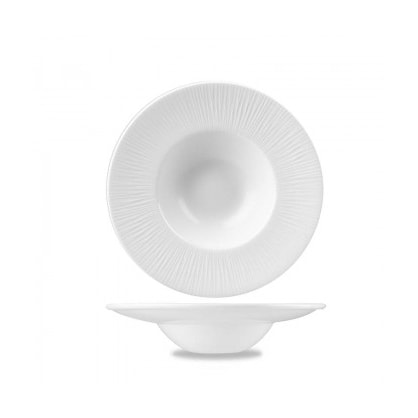 Witte pastakom/bord van bamboe, 24 cm binnendiameter, 14 cm, Churchill-reliëf - 12 stuks, verpakking van 12