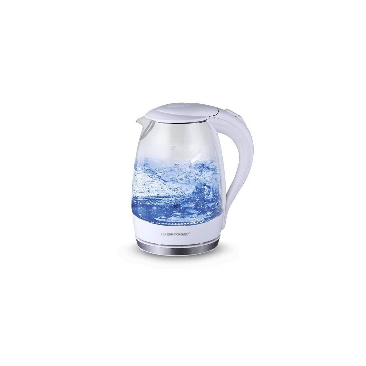 Esperanza Salto Angel Glas Wasserkocher 1,7L Weiß