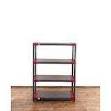 thumbnail of PROREGAL Kunststoffregal GREY BEAR Low, HxBxT 138x100x46cm, Fachlast 120kg, Grau-Rot Kunststoff-Regal Euro-Regal Stecksystem Lagerregal
