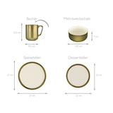 thumbnail of CreaTable Modern Industrial Weiss-gold Kombiservice 8-tlg Steinzeug