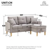 thumbnail of L-förmiges Sofa 219x142x90 cm mit Chaiselongue und Stauraum – Flexibles Design für modernen Komfort in Dunkelgrau