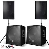 thumbnail of PACK SONO Complet 2800W, 2 Enceintes, 2 Subwoofers USB/BLUETOOTH CABLE PC + Pieds, Prestations SONO DJ PA