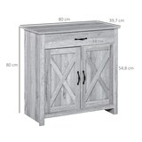 thumbnail of Aparador de Cocina con 1 Cajón 2 Puertas y Estante Interior Ajustable Mueble Auxiliar Decorativo para Comedor Salón 80x39,7x80 cm