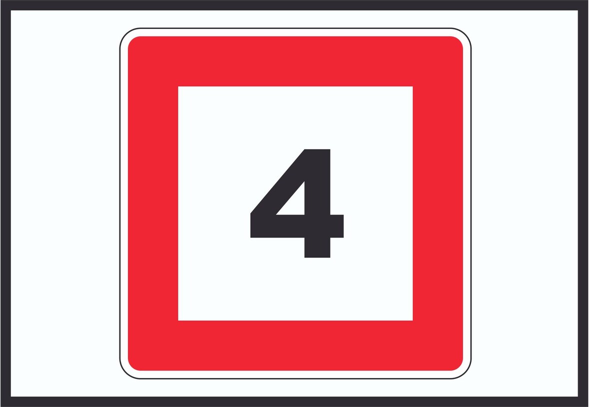 Höchstgeschwindigkeit 4 km/h nicht zu überschreiten Schild mit Symbol A0 Rückseite selbstklebend