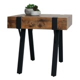 thumbnail of Mesa de apoio HWC-L54, mesa de apoio, mesa de cabeceira, mesa de sala de estar, mesa de café, metal MDF 50x50x50cm ~ carvalho selvagem escuro