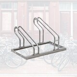 thumbnail of BRASQ Fietsenrek voor 2 Fietsen - Fietsentandaard - Fietsrek - Fietsbeugel voor Vloer Inclusief bevestigingsmateriaal - Zilver