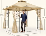 thumbnail of Carpa para Exterior 3x3 m Cenador con Mosquitera Doble Techo Ventilado Beige
