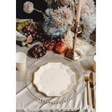 thumbnail of 6 Pappteller 21cm mit Goldrand und Sternen Partyteller Einwegteller plastikfrei Partygeschirr Geburtstag Ramadan & Eid Partydeko Tischdeko Creme Gold