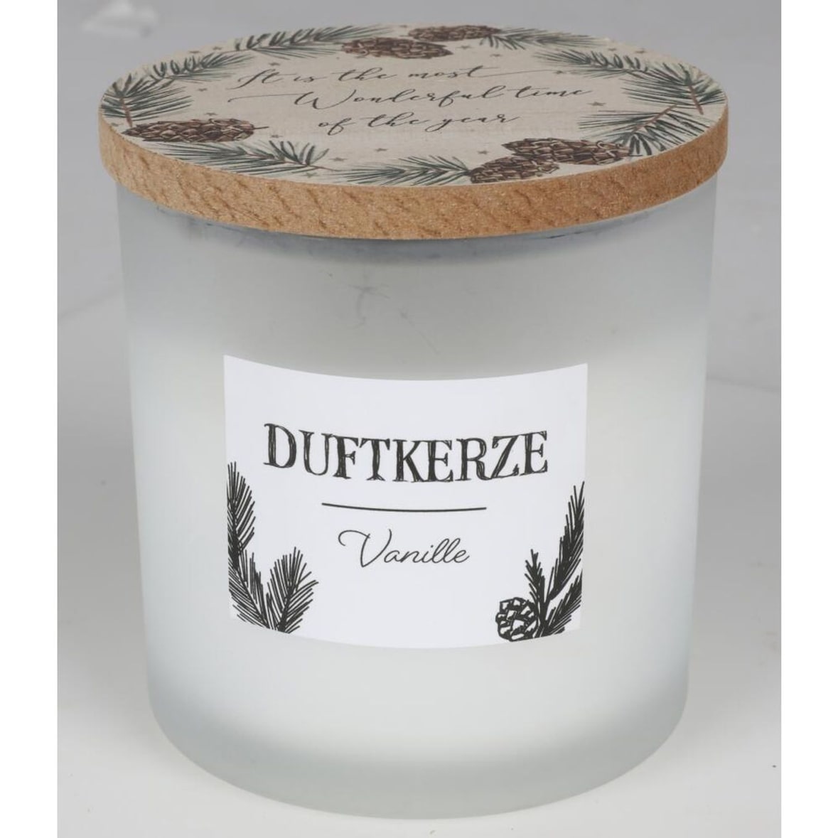 12x Duftkerzen Vanille Glas Holzdeckel Raumdüfte Innendekoration Lichter Frische