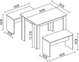 thumbnail of Esal Essgruppe Esstisch und 2 Hocker weiß.