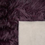 thumbnail of Hochflor Teppich Shaggy waschmaschinenwaschbar Einfarbig Schlafzimmer schmutzabweisend Lila Rund 90D | 100% Polyester | Florhöhe: 60 mm