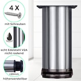 thumbnail of 1 x Möbelfuße verstellbar EDELSTAHL 50mm Sofafuß Küchenfuß Sockelfüße Bettfüße 50mm