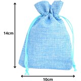 thumbnail of Sacs de Jute Bleu Bébé 10x14 cm (Pack 20x)