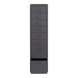 thumbnail of Helloshop26 - Caisson de bureau armoire meuble de rangement à roulettes avec 8 tiroirs 109 x 28 x 41 cm gris foncé 03_0009112
