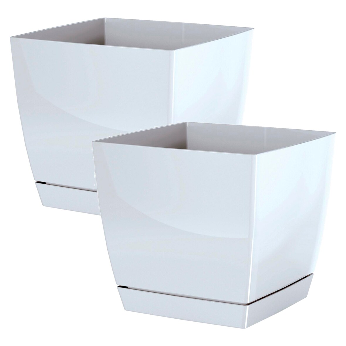 WellHome - Set mit 2 Coubi-Töpfen 14x14 cm, Farbe Weiß