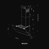 thumbnail of Wiggo WE-D633G(G) - Schuine Afzuigkap - 60cm - Grijs Triple Glas