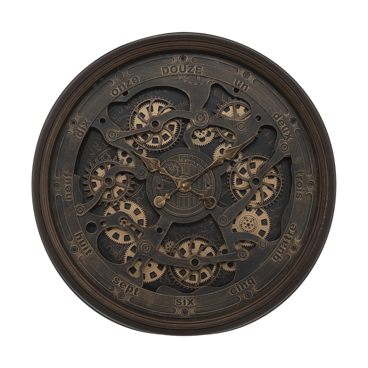 Atmosphera Alban - Mechanische Uhr, Ø 76 cm, aus Polypropylen, braun