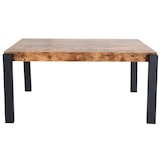 thumbnail of Eettafel HWC-L53, tafel keukentafel eetkamertafel, industrieel metaal 140x80cm ~ donker wild eiken