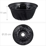 thumbnail of Relaxdays Gugelhupfform, Marmor- & Rührkuchen, antihaftbeschichtet, Ø 25 cm, Carbonstahl, runde Napfkuchenform, schwarz
