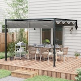 thumbnail of Outsunny Pérgola de Parede 297x211x220 cm Pérgola de Jardim com Teto Retrátil e Estrutura de Aço Pérgola para Pátio Exterior Cinza Escuro