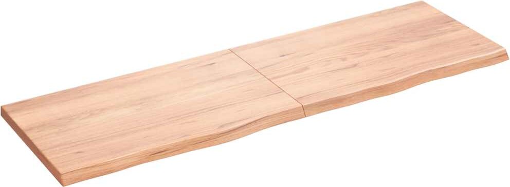 vidaXL Waschtischplatte Hellbraun 160x50x(2-4) cm Massivholz Behandelt