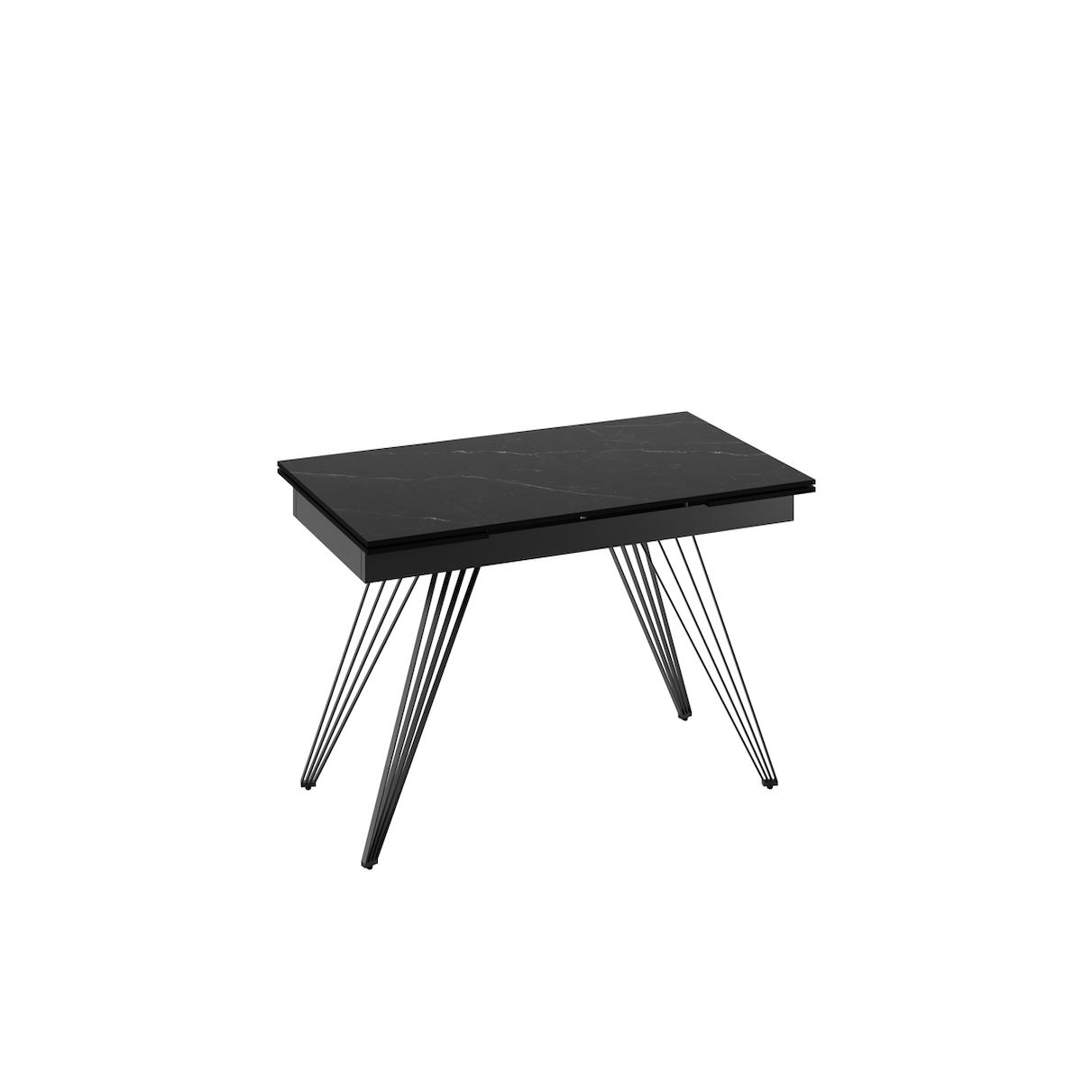 Stones Match 1 - Ausziehbarer Tisch (160/240 x 90 cm) aus schwarzer Keramik