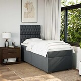 thumbnail of vidaXL Boxspringbett mit Matratze Dunkelgrau 80x200 cm Stoff