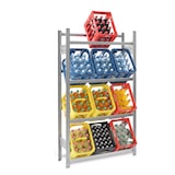 thumbnail of PROREGAL Getränkekistenregal Stecksystem MAGNUS Made in Germany | HxBxT 175x100x30cm | Fachlast 100kg | 4 Ebenen für 12 Getränkekisten | Verzinkt