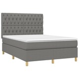 thumbnail of vidaXL Boxspringbett mit Matratze & LED Dunkelgrau 140x190 cm Stoff