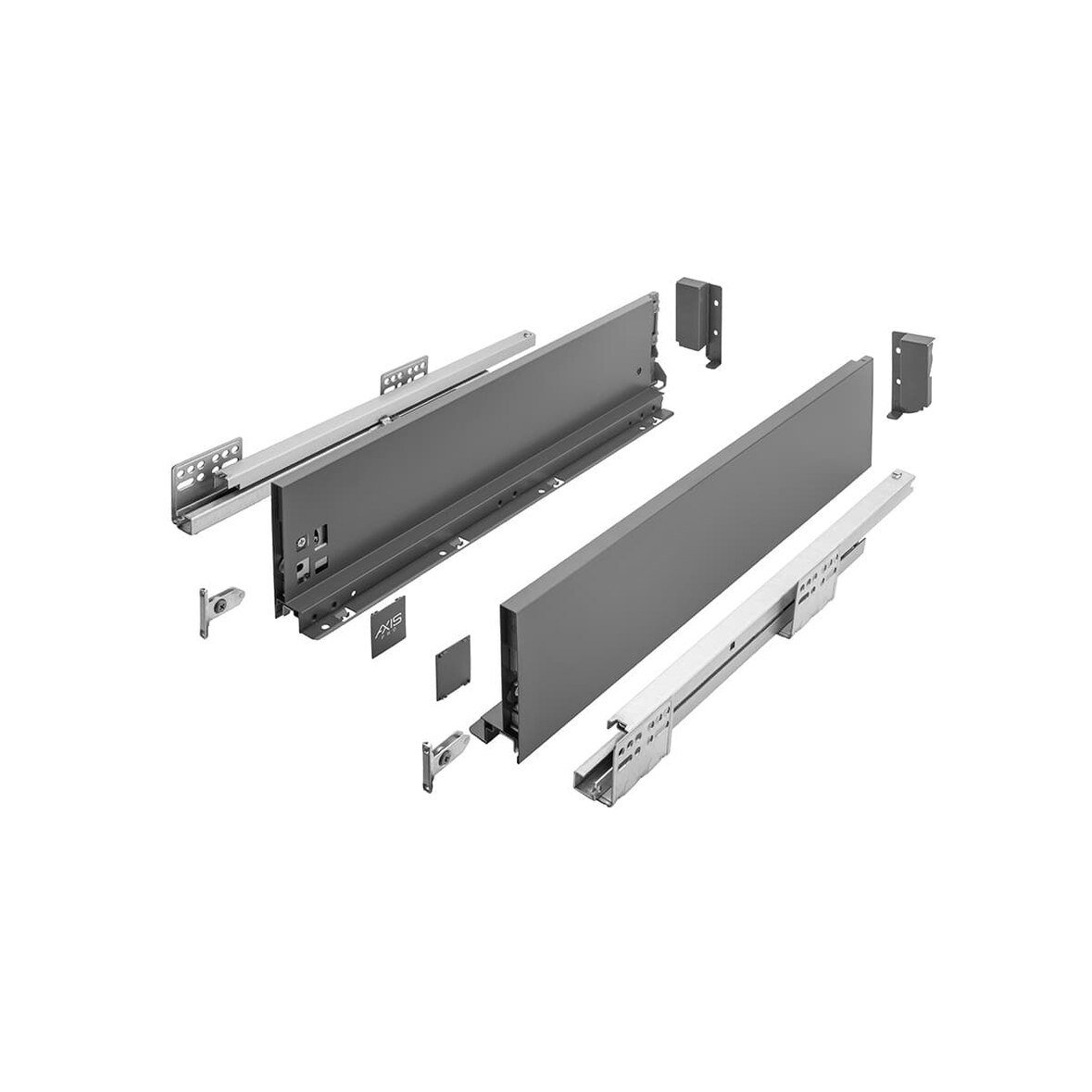 Push to Open Schubladensystem Schubkasten-Set Vollauszug Anthrazit 450mm 120mm