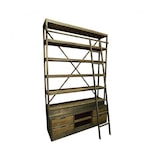 thumbnail of Etagère industrielle cirée avec échelle L160 x P45 x H245