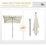 thumbnail of Ombrellone Rettangolare Da Giardino Parasole Balcone Inclinazione Regolabile Anti UV Impermeabile Per Mare Spiaggia Piscina Terrazzo 198x125 Cm Beige