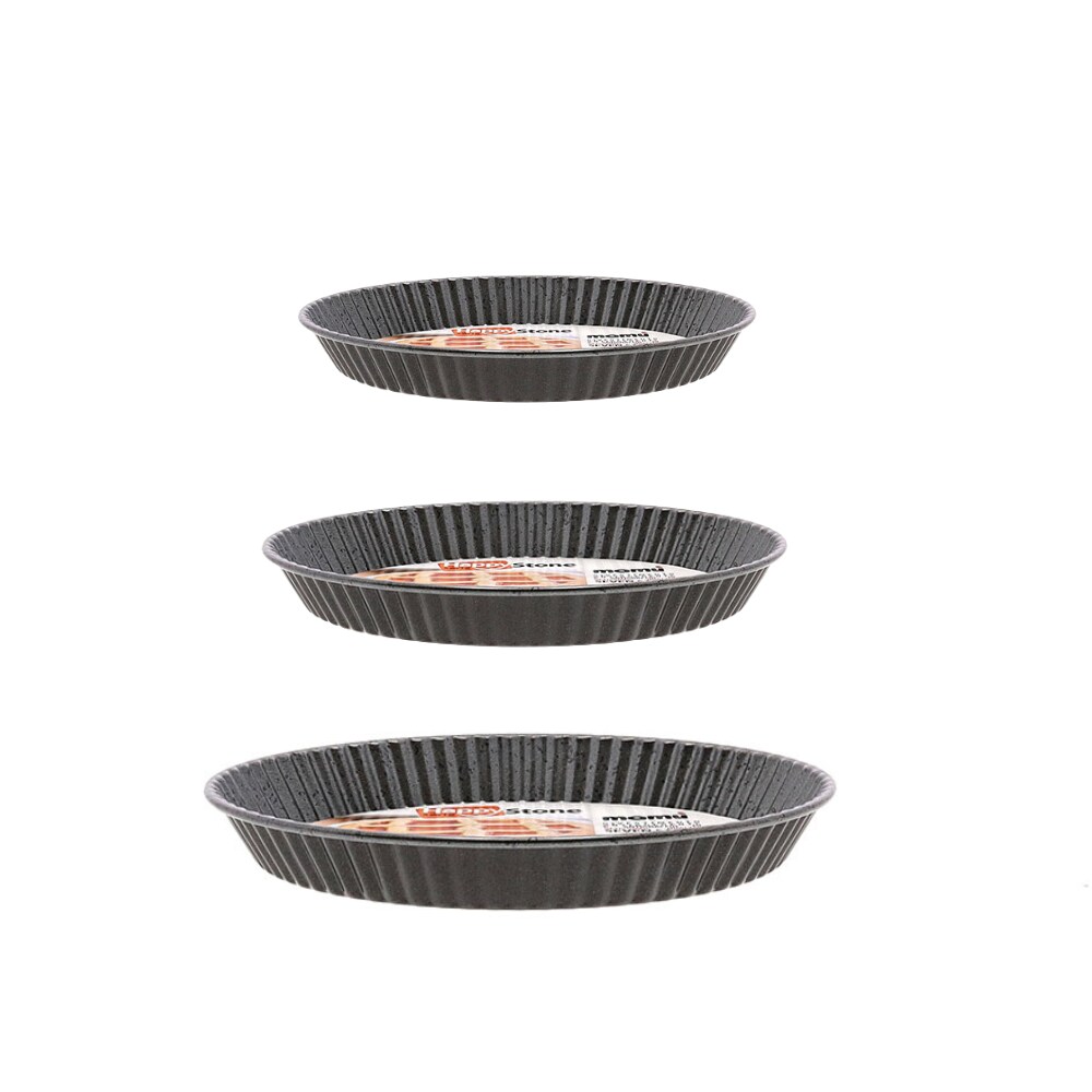 Mamù 3er-Set Tarteformen Ø 24/28/32 cm, antihaftbeschichtet, mit gewelltem Rand, Aluminium, PFOA-frei, hergestellt in Italien