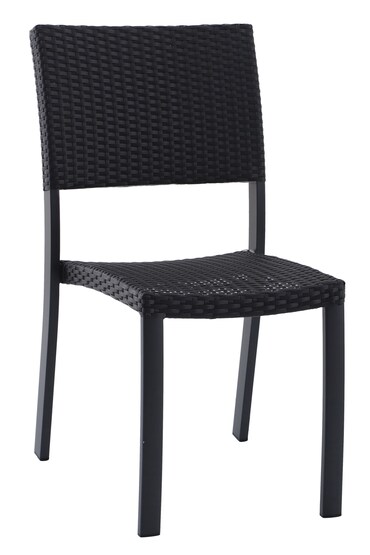 METRO PROFESSIONAL Cadeira empilhável Gastro Balsario, alumínio/PE rattan, preto