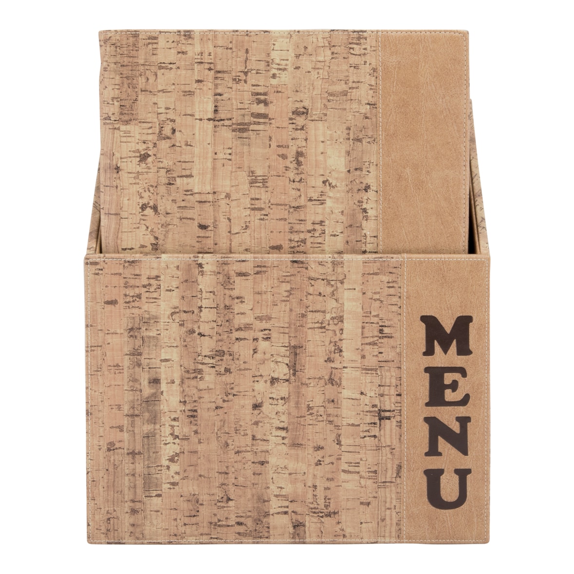 Securit® Porte-menus design en cuir – Lot de 10 – Double insertion – Affiche jusqu’à 4xA4 –  Liège