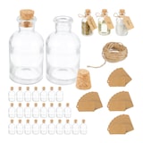 thumbnail of Relaxdays Dekogläser 30er Set, Glasflaschen mit Korken, 60 ml, zum Befüllen mit Deko, Gewürzgläser, transparent/natur