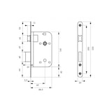 thumbnail of Serrure encastrable pour porte intérieure, axe 60mm, bouts ronds, laiton brossé - THIRARD