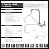thumbnail of Torneira de Cozinha INFINITON EnekoASS347 – Acabamento Satinado, Monocomando, Bica Alta 34,6 cm, Rotação 360°, Eco Design