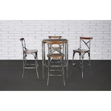 thumbnail of Halenbeek Chaise de bar CROSS ANTIK, acier et pin, 110 x 46.5 x 51.5 cm, gris/marron