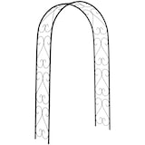 thumbnail of Outsunny arco de jardín de acero para rosas arco de boda diseño espiral corazón para plantas trepadoras para decoración patio 125x37x230 cm negro