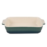 thumbnail of BERGNER Excalibur - Set van 2 rechthoekige groene ovenschalen van steengoed met 2 siliconen keukenbenodigdheden