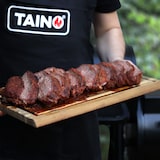 thumbnail of TAINO YUMA Massiver Smoker BBQ Grillwagen Holzkohle-Grill 90kg 3,5mm Offset